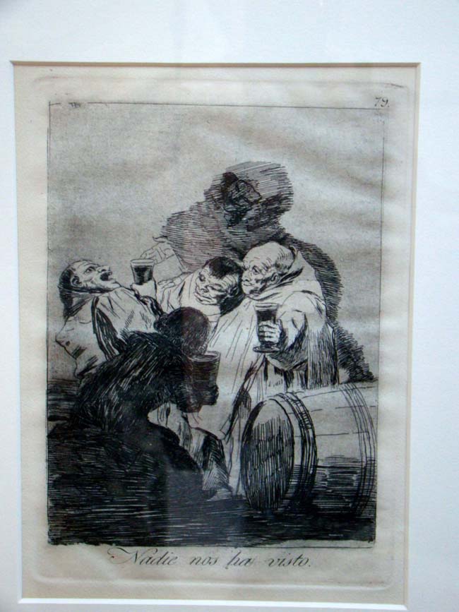 Francisco Goya's “Nadie nos ha visto“ (No one has seen us) original later edition print # 79 from his famous series “Los Caprichos“ done in 1798.